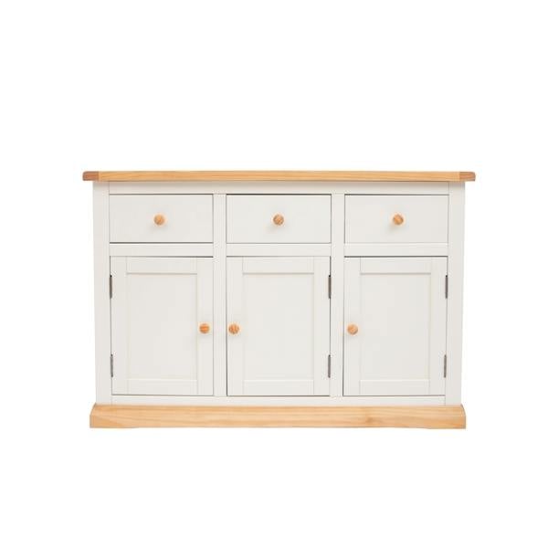 Trevi Off White 3 Drawer 3 Door Sideboard Wood Knob