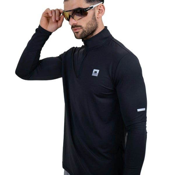 REFLECT Core ID Quarter Zip Track Top Black