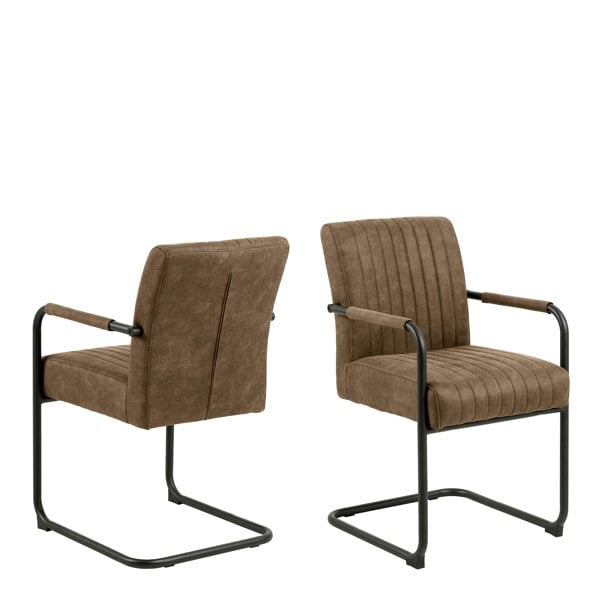 Furniture To Go Adele Dining Chair in Light Brown Fabric Set of 2