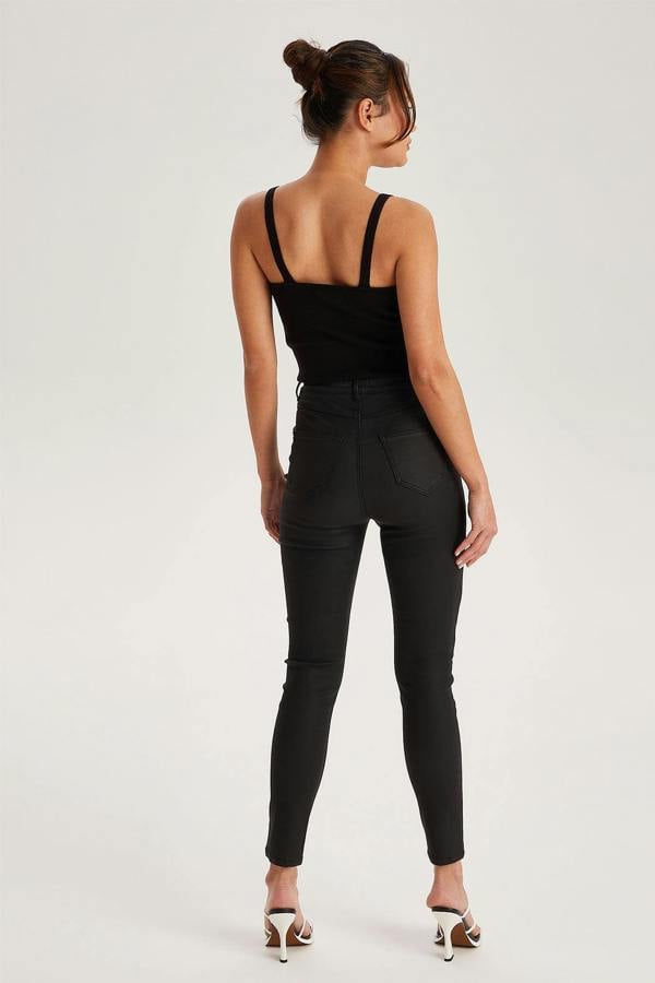 Urban Bliss Black Leather-Look High Waist Skinny Disco Jean