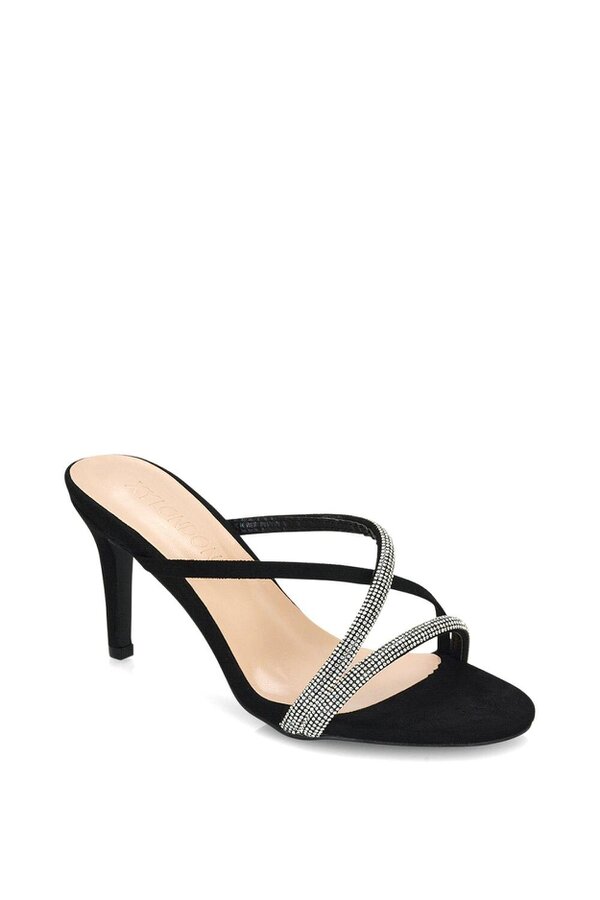 XY LONDON Diamante Cross Over Strappy Sandal Stiletto High Mule Heels