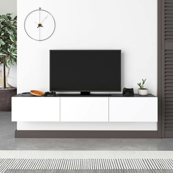 Decortie Francy Modern Wall Mounted TV Unit 55" Multimedia Centre 180cm