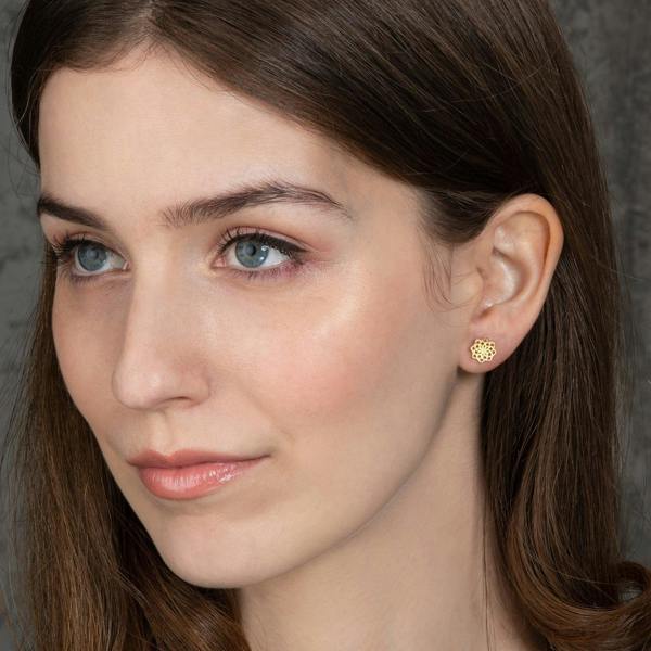 Gold Mandala Stud Earrings for Women - namana.london