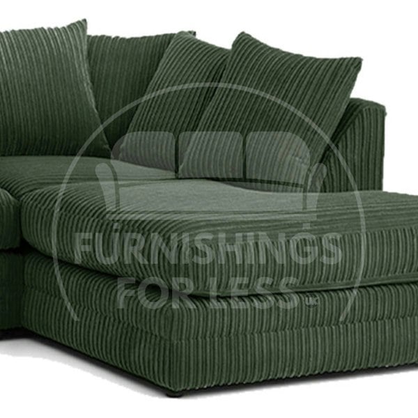 Luxor Full Cord Fabric 5 Seater Corner Sofa Scatter Back - 7