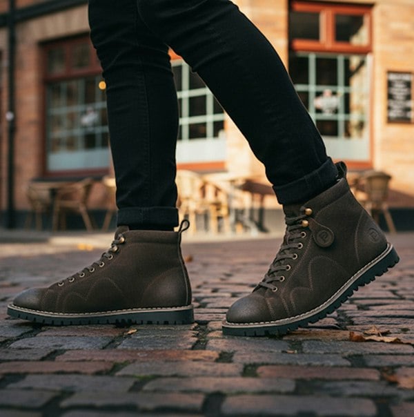 Popps 1961 MOD Mens Suede Boots Brown