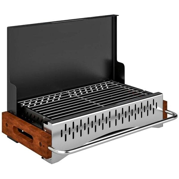 Bobobiy Portable BBQ Grill, Folding Charcoal Barbecue Grill with Removable Charcoal Basin for Camping Picnic Garden Party, Black