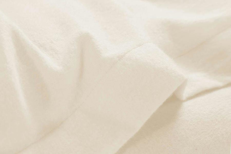 Plain Dye Flannelette Cream Duvet Cover Set