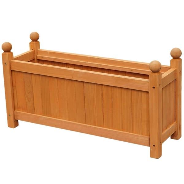 Gr8 Garden Brown Wooden Rectangular Garden Planter Box 60cm Raised Flower Trough