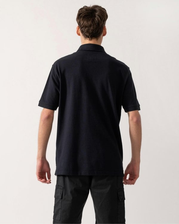 Armani Exchange Mens Embroidered A|X Monogram Short Sleeve Polo Shirt - Deep Navy UB101