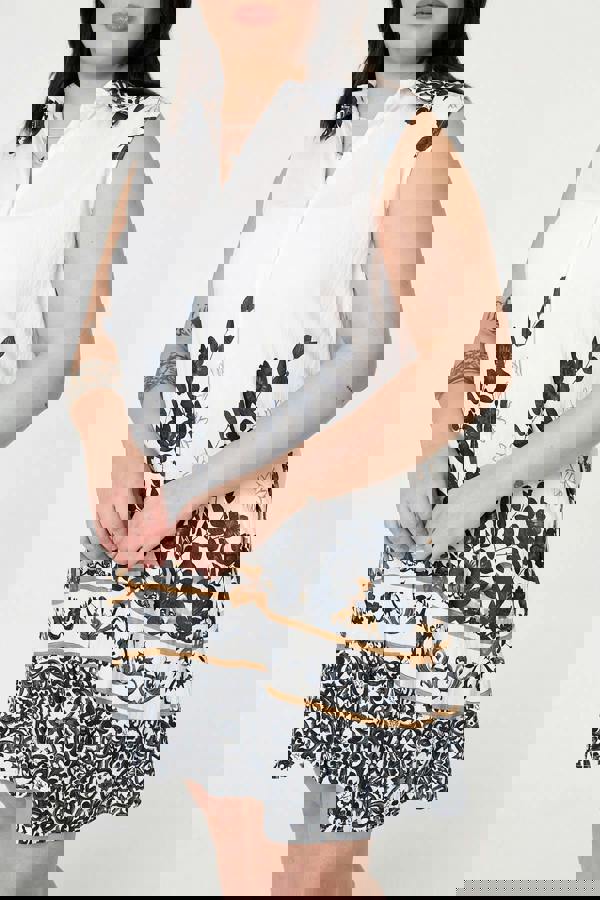 Black | Curve Floral Knee Length Shirt Dress