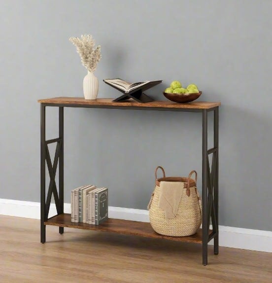 Modcraft Industrial Slim Console Table for Home and Garden