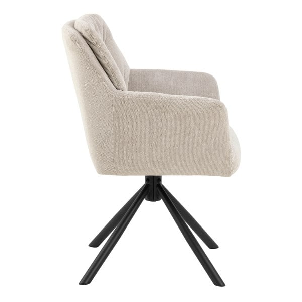 Furniture To Go Alonso Swivel Cream Dining Chair with Armrest Set of 2
