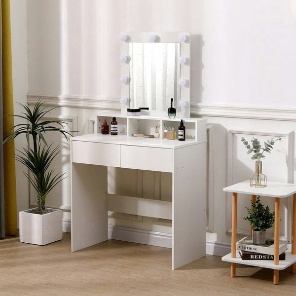 145cm H Makeup Dressing Table with Lighted Mirror Dressing Tables Living and Home