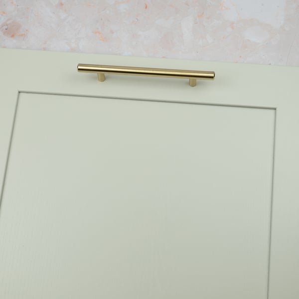 Handle & Home Satin Brass T-Bar Handles & Coordinating T-Bar Knob