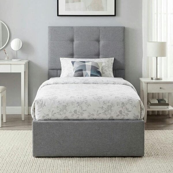 3ft Single Ottoman Bed with Gas Lift Storage - Grey - Grey