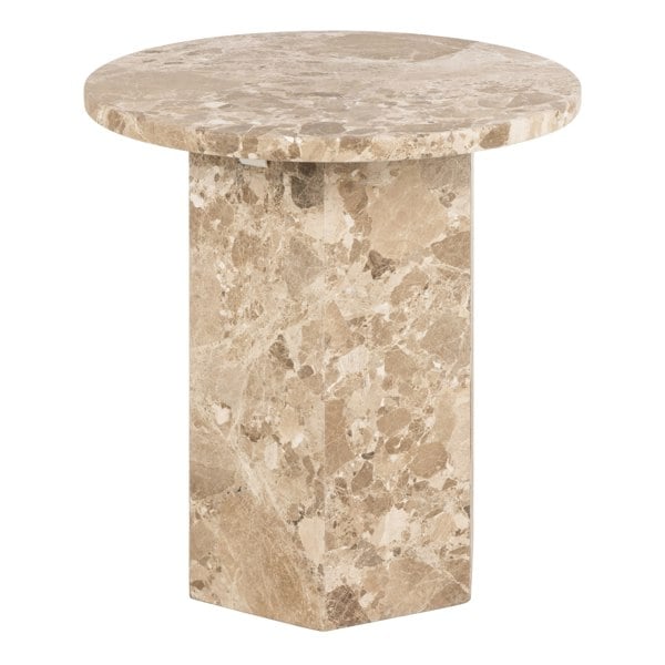 Furniture To Go Naxos Side Table in Brown Marble