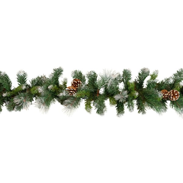 Samuel Alexander 270cm x 25cm Frosted Glacier Christmas Garland with Pine Cones