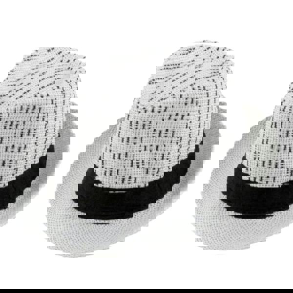 Fores Collection Straw Trilby Fedora Hat with Contrast Band