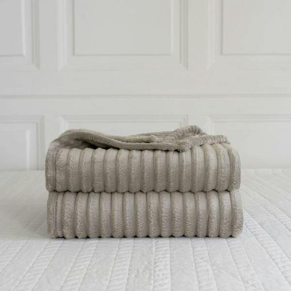 Chunky Cord Beige Throw 150x200cm