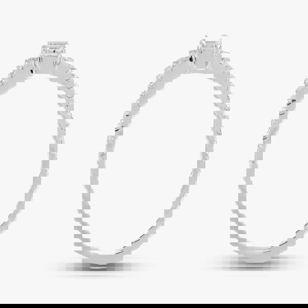 T. H. Baker 18ct White Gold Emerald & Brilliant Cut Diamond Shoulder Set Solitaire Ring R26806GW18DD001