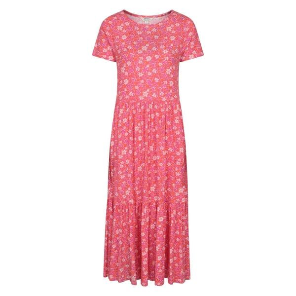Mountain Warehouse Womens/Ladies Sardinia Floral Tiered Dress - Bright Pink - 