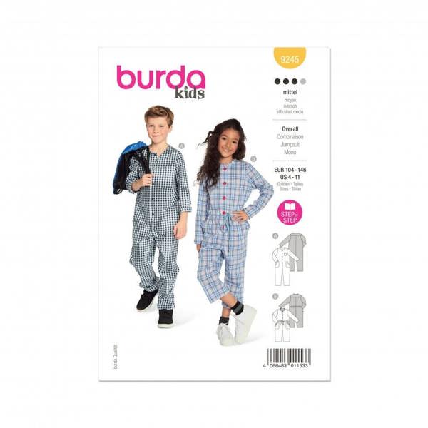 Burda Sewing Pattern 9245 Jumpsuits For Kids, Ages: 4-11 Years - Intermediate