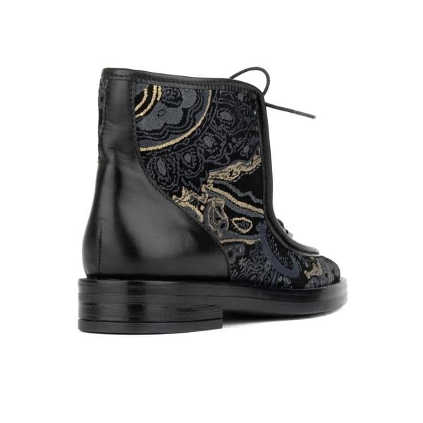 Embassy London Hedera - Black & Grey & Gold - Women's Suede Alpine Boot
