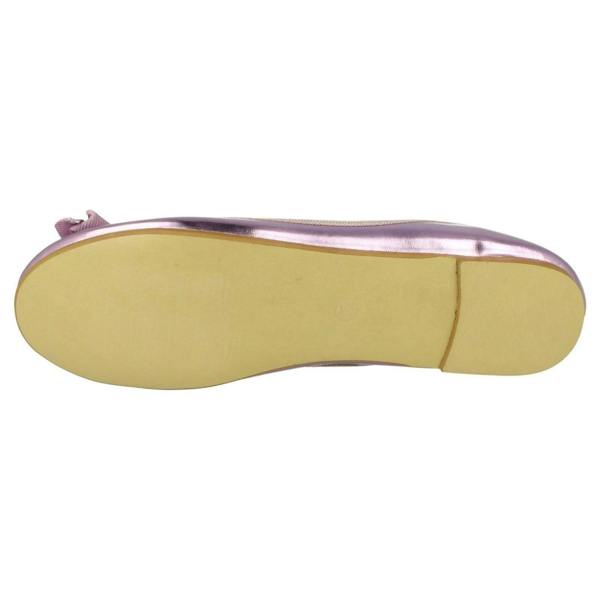 Spot On Ladies Spot On Flat Ballerina Ribbon Bow Vamp Shoe
