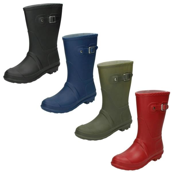 Spot On Ladies Spot On Short Side Buckle Wellington Boots X1219