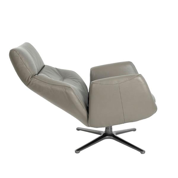 Angel Cerdá Dark Grey Leather Swivel Recliner 5092