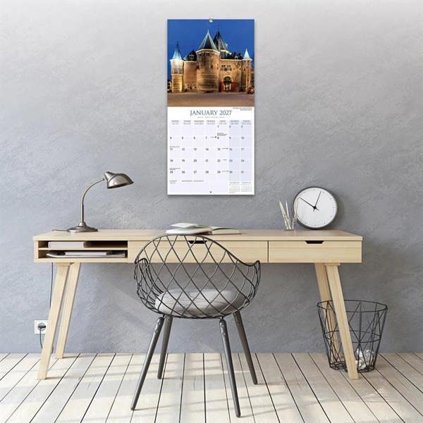 Europe Amsterdam Calendar 2027, Wall Calendars, Month To View, Travel, Gift