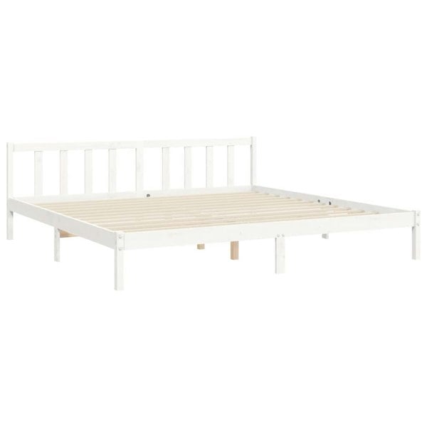 Berkfield Bed Frame with Headboard White 180x200 cm Solid Wood