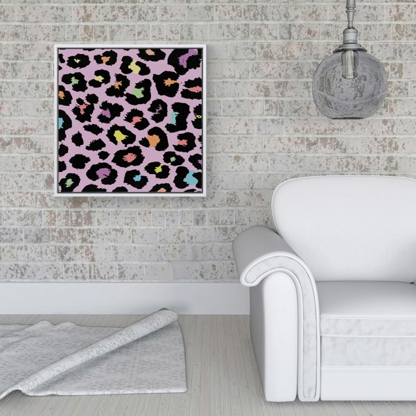 Warren Reed Pink Leopard Print Framed Canvas