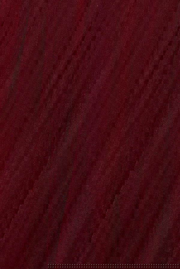 Embroidered Mesh Maxi Dress - Burgundy DR3584