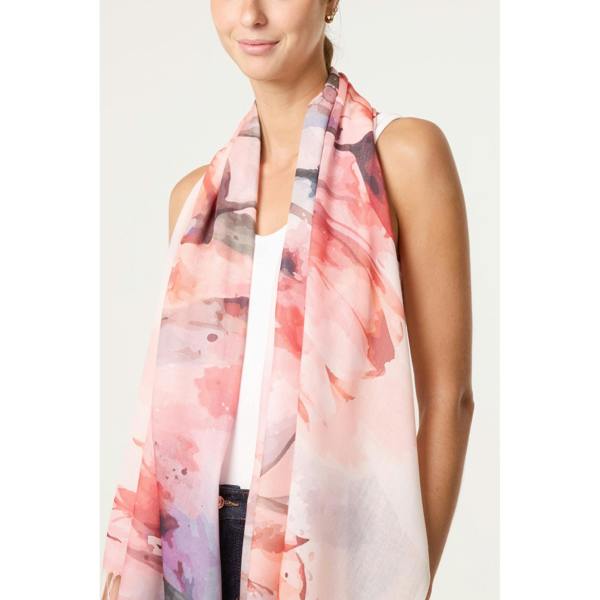 Blue Vanilla Floral Print Scarf