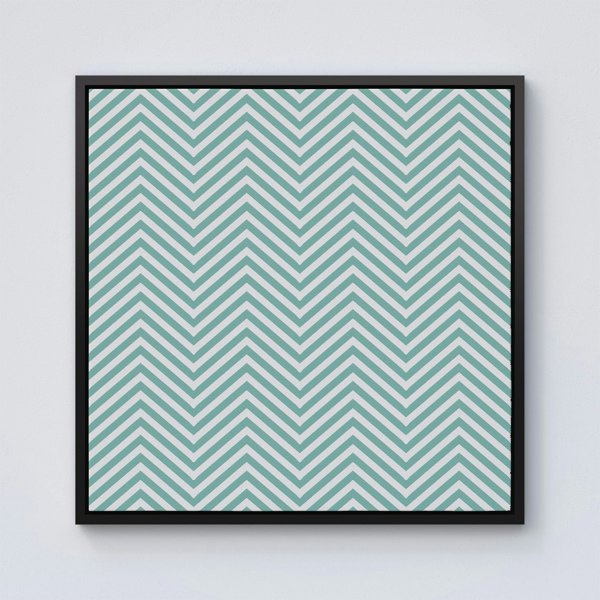 Warren Reed Geometric Chevron Pattern Framed Canvas