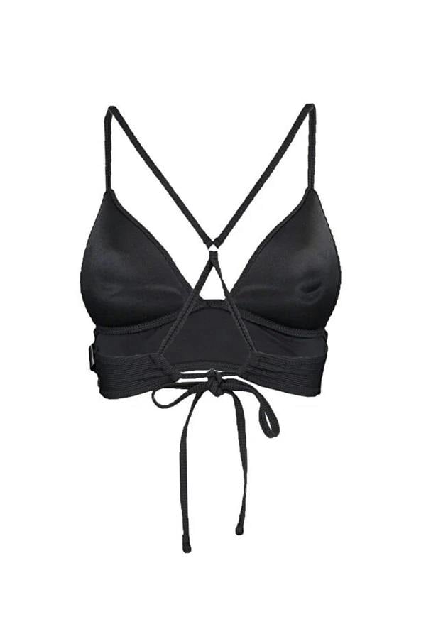 WOVCOR Textured Triangle Push-Up Bikini Top
