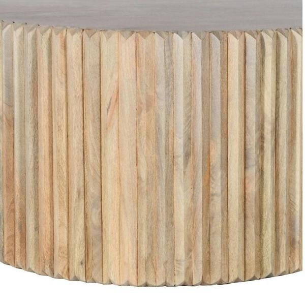 Wyld Haus Arizona Carved Natural Mango Wood Round Coffee Table