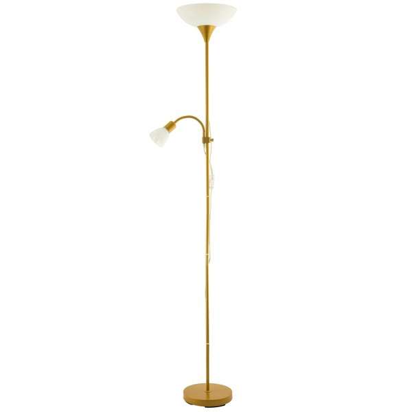 Gold Mother and Child Floor Lamp with Adjustable Reading Light and Switches Image 2