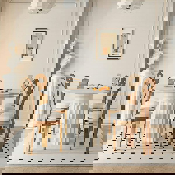 Rit Concept Heman Round Dining Table, White & Cream