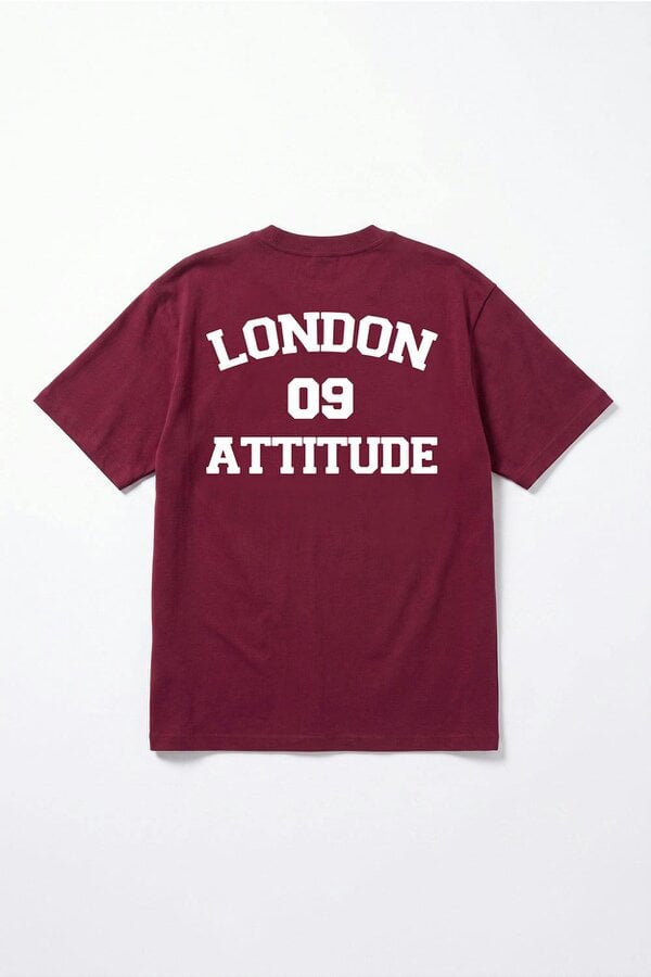 London Attitude Oversized Heavyweight T-Shirt with Varsity Back Print in White