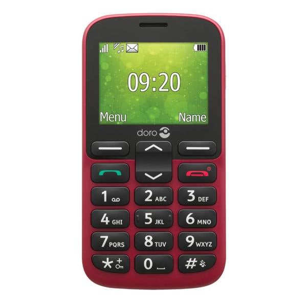 Doro 1380 2G Red Dual SIM Basic Phone with Large Buttons