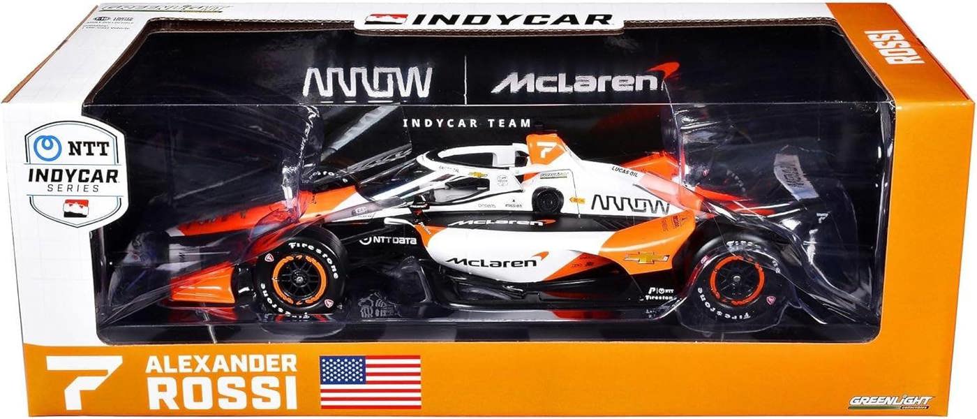 MCSlots Alexander Rossi #7 2024 Indycar Arrow McLaren 1:18 Scale Greenlight 11238