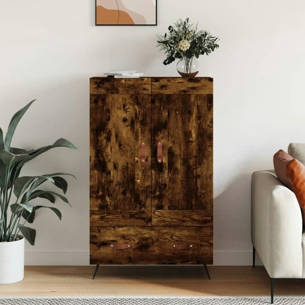 Berkfield Highboard Smoked Oak 69.5x31x115 cm Engineered Wood