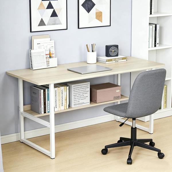 Havendro Home Office Computer Desk with Bookshelf Study Writing Workstation