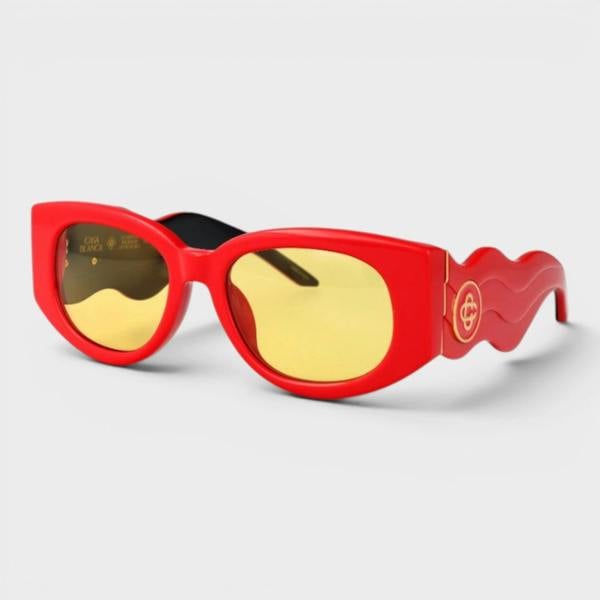 Casablanca Oval Wave Sunglasses Red Canary