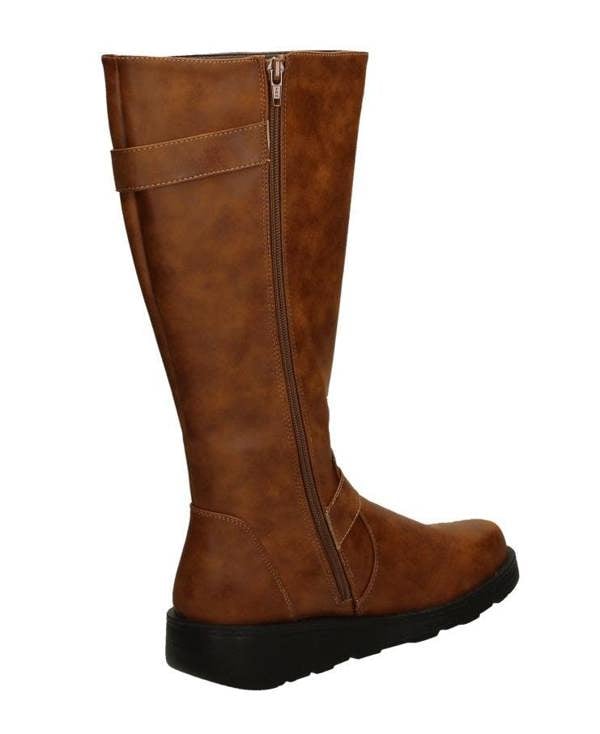 Spot On Ladies Spot On Buckle Detailed Wide Fit Knee High Boots F51202