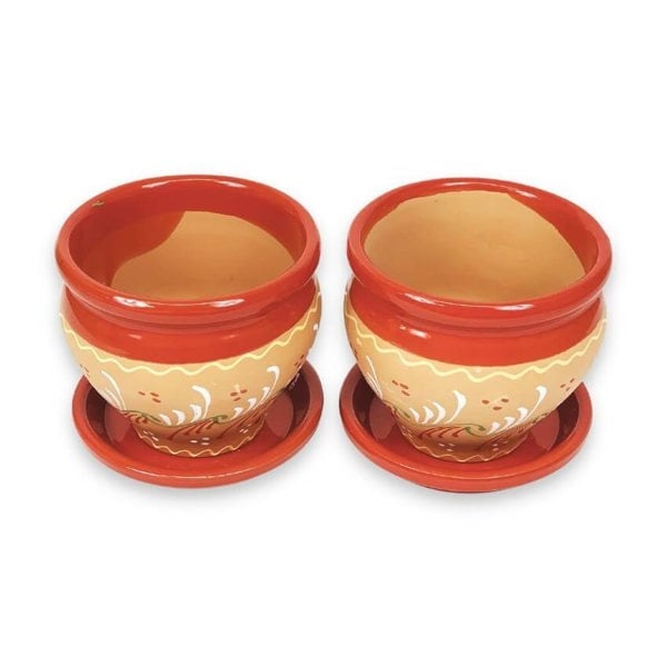 Verano Spanish Ceramics Bola Plant pot - Inca Red