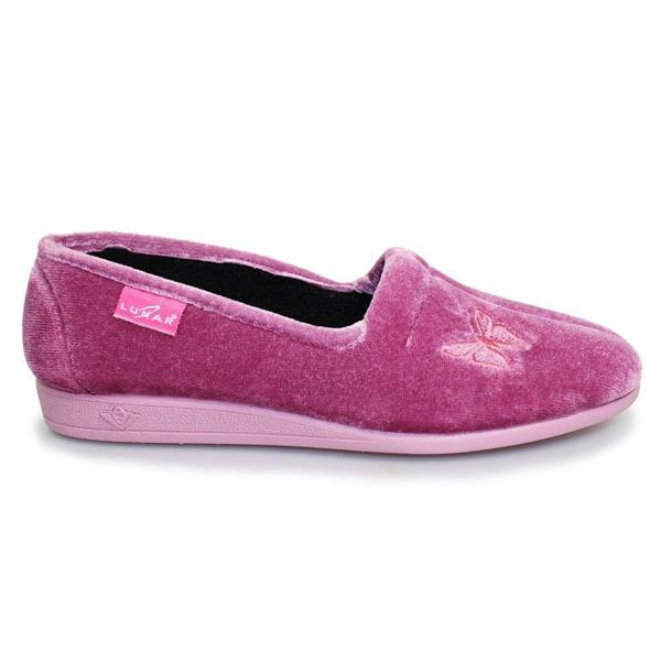 Lunar Womens/Ladies Butterfly Slippers - Heather - 