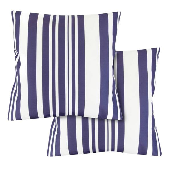 Gardenwize Pack of 2 Blue Striped Cushion Covers